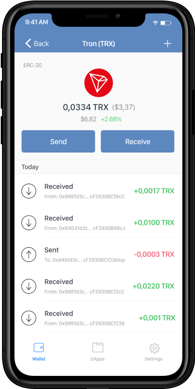 Ethereum Wallet Mobile - Erc20 Wallet (400x820), Png Download