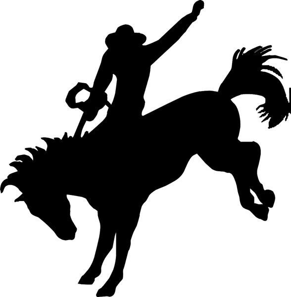 Idea - Cowboy Riding A Horse Silhouette (588x600), Png Download