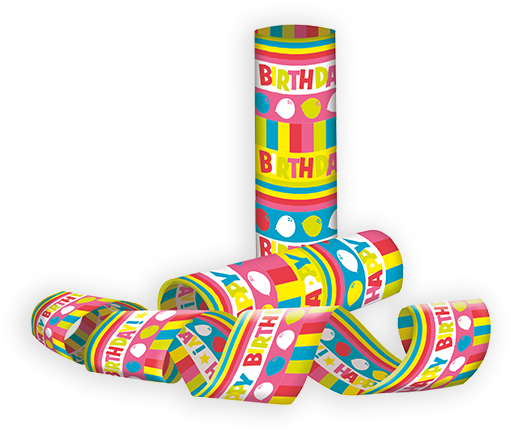 Streamers "happy Birthday" - Serpentina Happy Birthday 1 Ks (546x663), Png Download