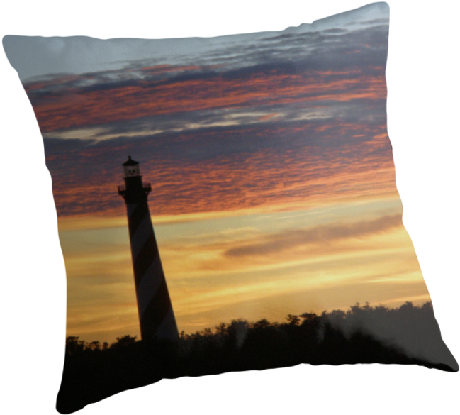 Cape Hatteras Lighthouse At Sunset - Cushion (875x875), Png Download