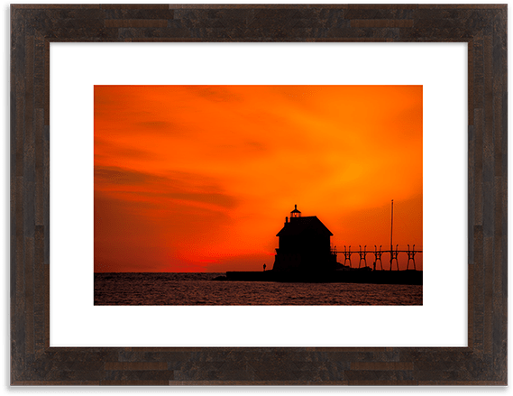 Grand Haven Lighthouse Printed And Framed Photography - Picture Frame (700x500), Png Download