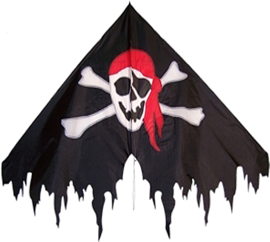 Image Of Jolly Roger Fringe Delta Kite - Illustration (728x902), Png Download