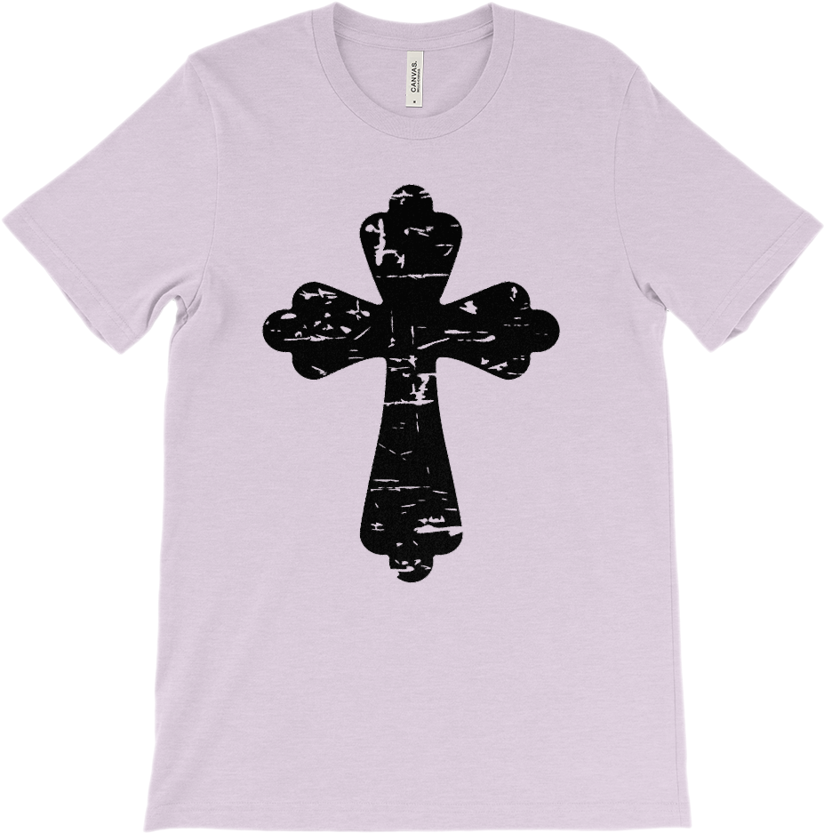 Stylized Christian Grunge Cross (black) Graphic T- - Cross (1000x1000), Png Download