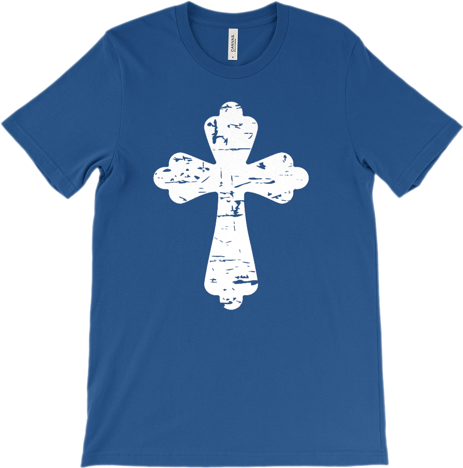Stylized Christian Grunge Cross Graphic T-shirt Tee - Shirt (1000x1000), Png Download