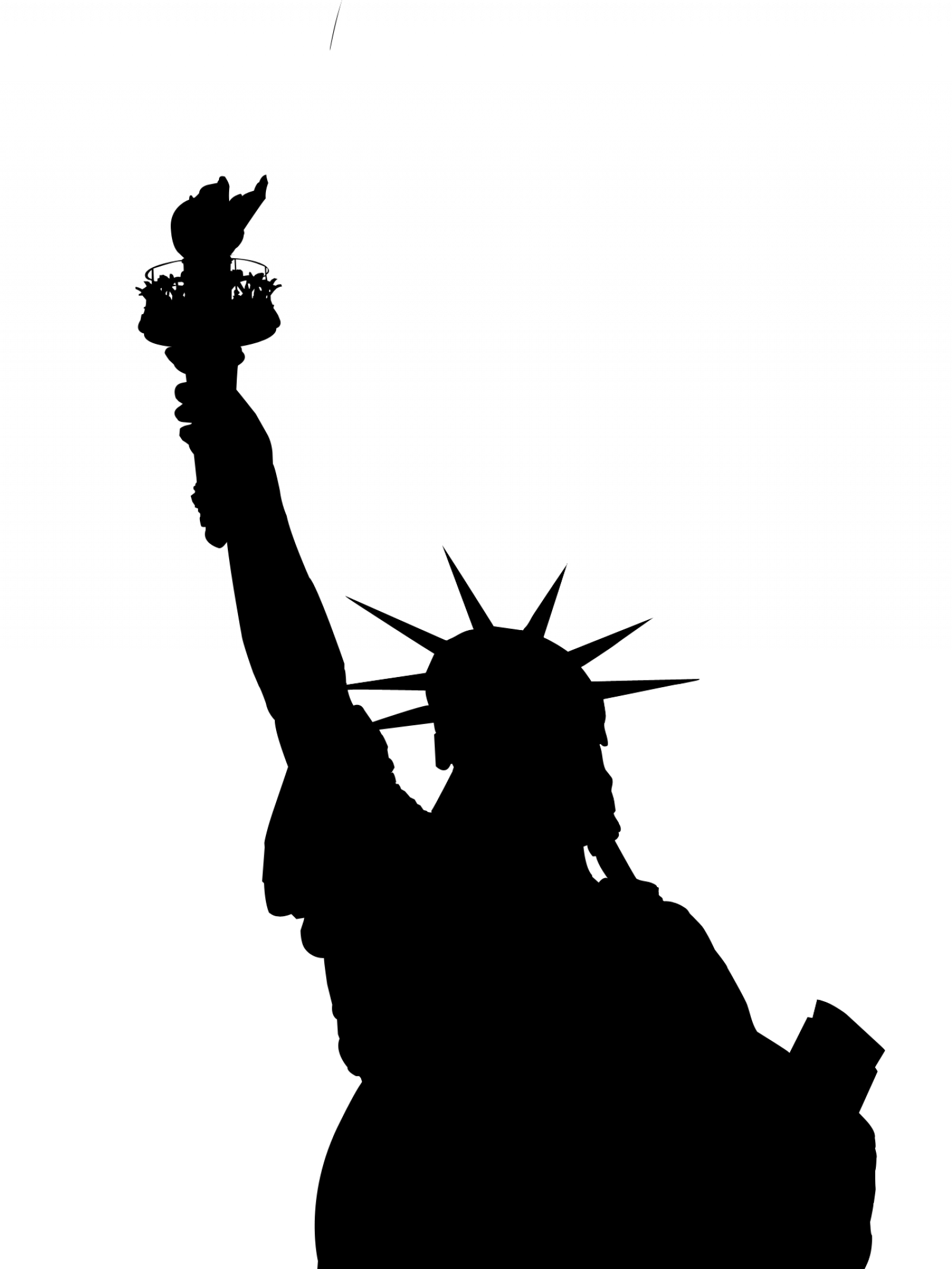 Statue Of Liberty Silhouette - Statue Of Liberty (1600x2133), Png Download