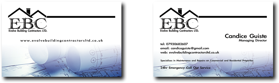 Business Cards - Business Cards For Builders Contractors (1280x533), Png Download