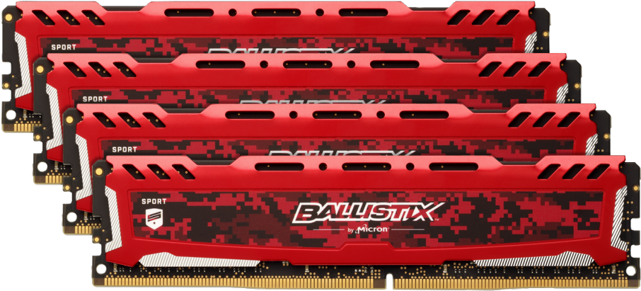 Image For Ballistix Sport Lt Red 32gb Kit Ddr4-3000 - Ballistix 2400 Red (1024x458), Png Download