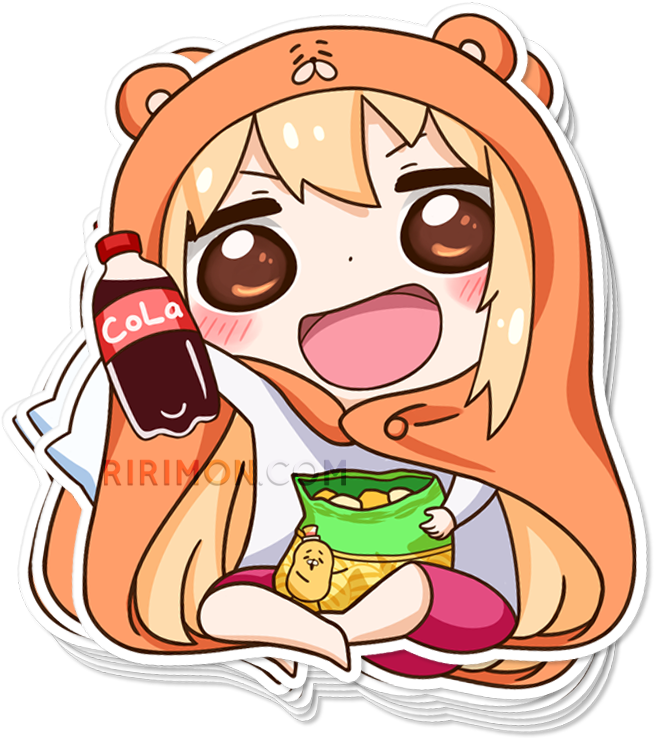 Umaru Sticker - Cartoon (1000x1000), Png Download