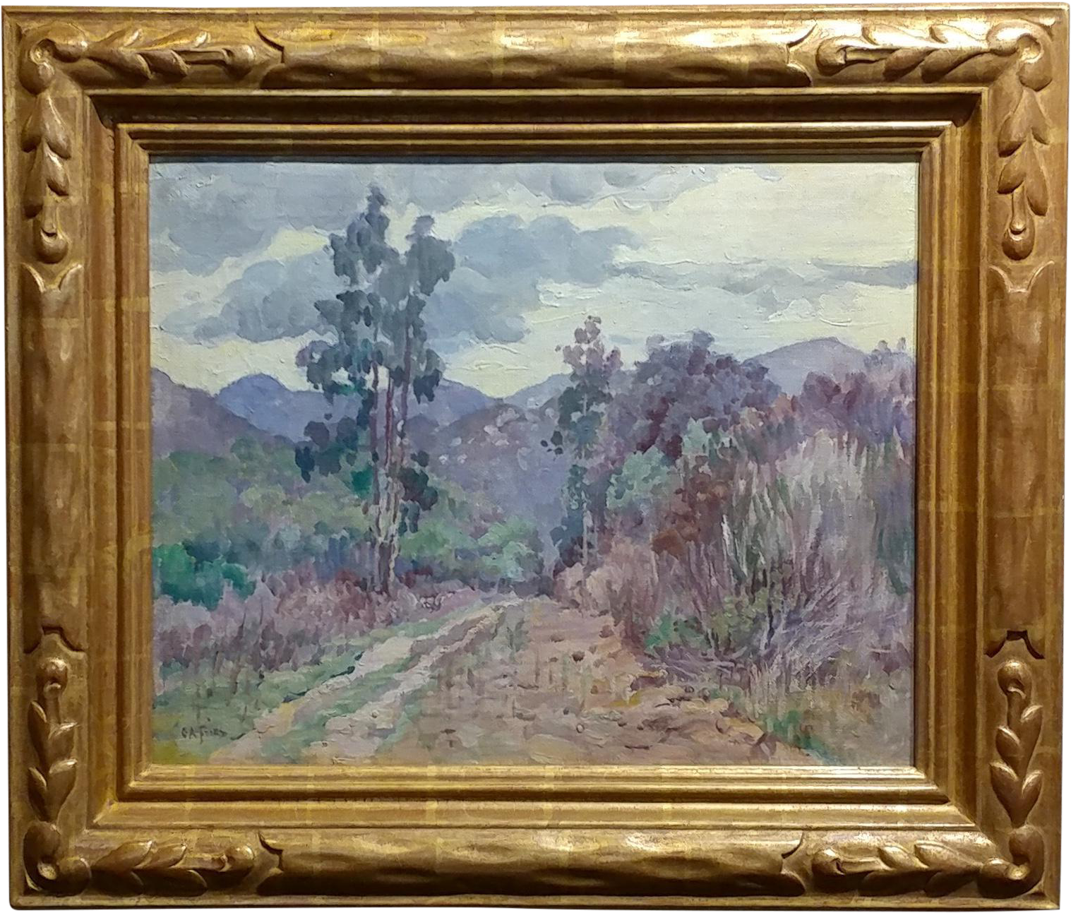 Charles Fries Eucalyptus & Mountains Near Mussey Grade - Painting (1684x1436), Png Download