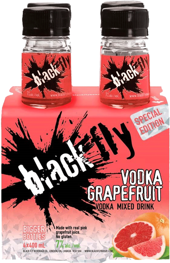 Black Fly Vodka Grapefruit Mixed Drink - Black Fly Vodka Grapefruit (672x1024), Png Download