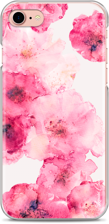 Coque Iphone 7/iphone 8 Watercolor Pink Bouquet Flowers - Iphone 7 (1230x900), Png Download
