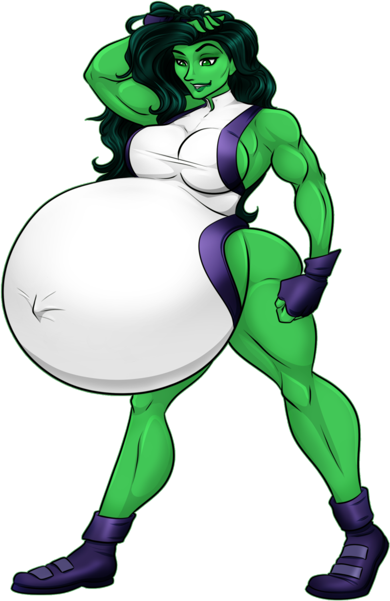 Hulk Black Widow She-hulk Green Fictional Character - She Hulk Belly Inflation (1024x1280), Png Download