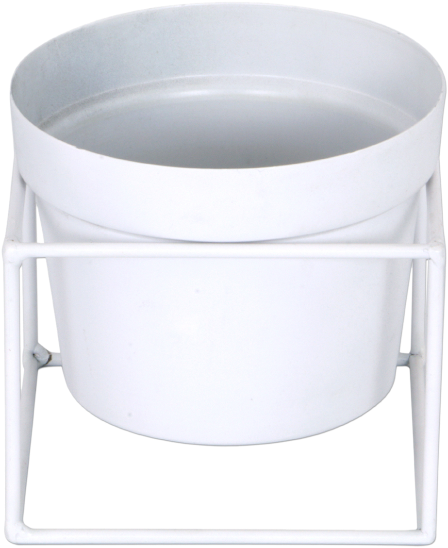 White Iron Planter With Square Metal Stand - Coffee Table (1920x1440), Png Download