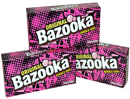 Bazooka Original Bubble Gum - Bazooka Original Bubble Gum - 4 Oz Box (500x500), Png Download