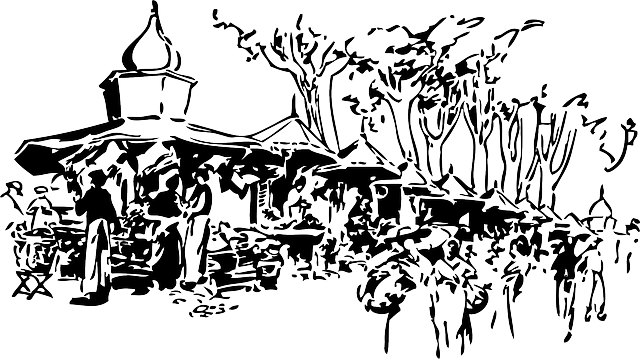 Black, Flower, White, Flowers, Market, Marseilles - Market Clip Art (640x359), Png Download