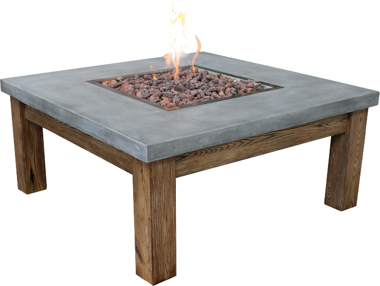 Concrete Table Fire Pit (739x556), Png Download