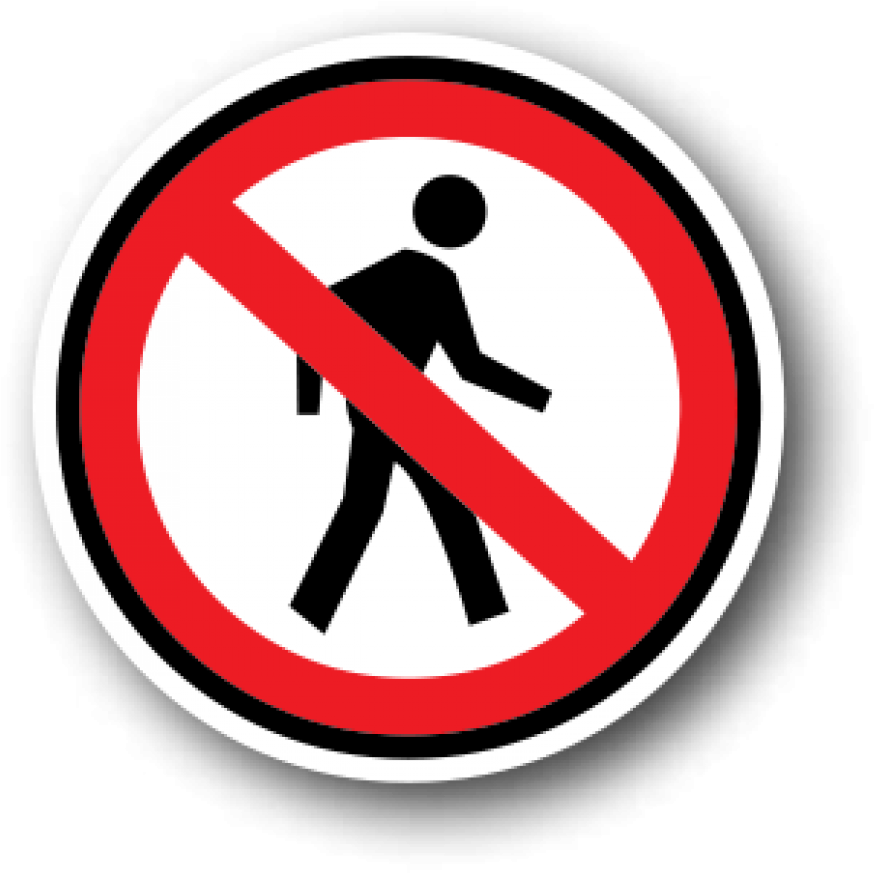 Health And Safety Floor Signs, No Pedestrians - Not Interested To Talk With Anyone (928x1000), Png Download