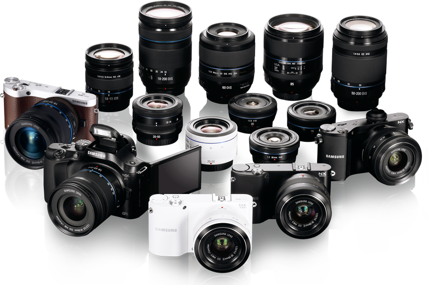 A Wide Range Of Interchangeable Lenses Means You Can - Samsung - Nx300 20.3-megapixel Digital Compact System (851x567), Png Download