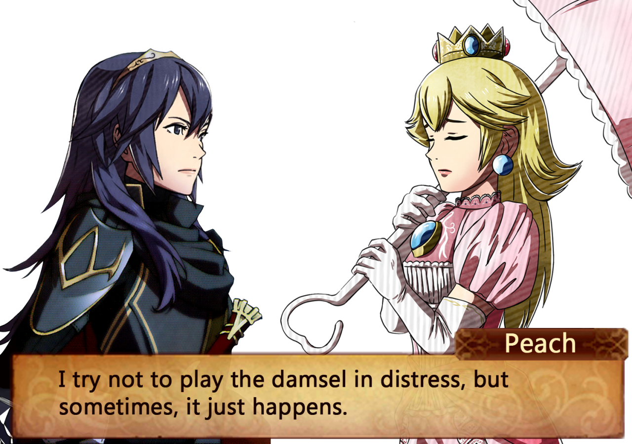 Probably A Bad Idea To Bring Her Into Fire Emblem, - Lucina And Peach (1280x899), Png Download