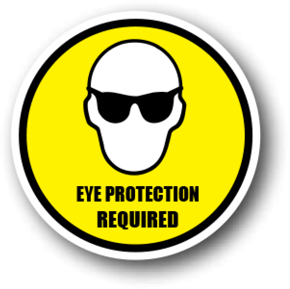Durastripe Floor Safety Sign, Eye Protection Required - Safety Signs Eye Protection (984x1000), Png Download