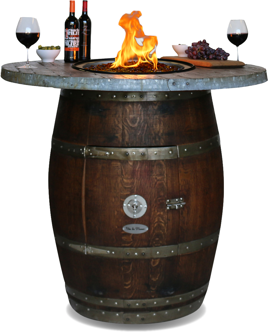 Download Tall Wine Barrel Fire Pit Table Barrel Wood Top Vin De