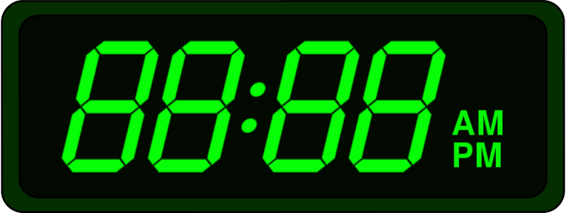 Digital Clock Display Png (800x301), Png Download