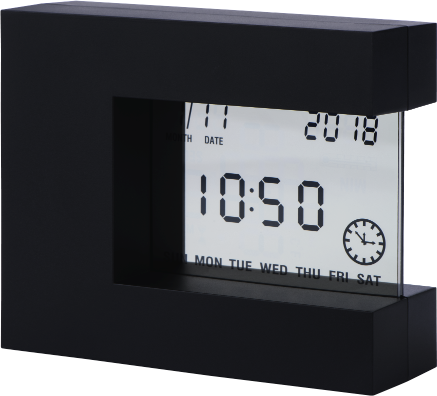 Multi Alarm Clock With Tilt Function, Black - Number (1100x1100), Png Download