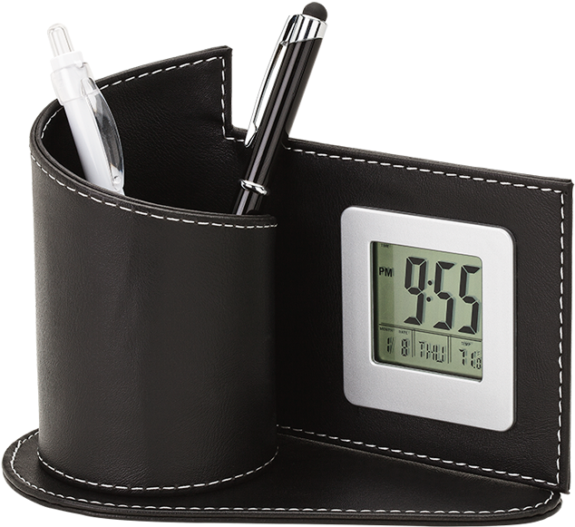 Digital Clock With Pen Holder Bd0041 - Digital Clock With Pen Stand (700x700), Png Download