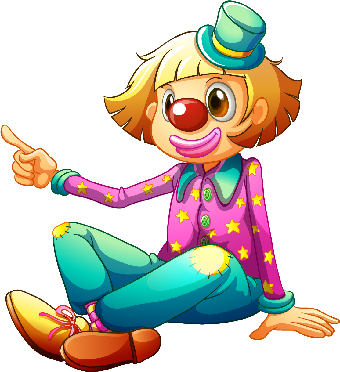 19 Joker Clip Black And White Cloun Huge Freebie Download - Cartoon Clown Sitting Down (1538x1394), Png Download