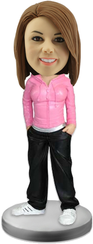 Customized Bobblehead Hip-hop Girl - Bobble Head Girl (500x500), Png Download