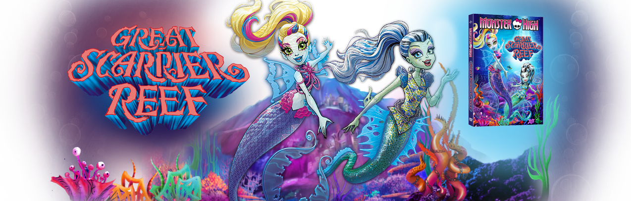 Dvd Monster High Great Scarrier Reef (1274x406), Png Download