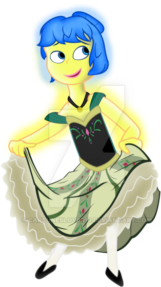 Inside Out's Joy As Coronation Anna By Cartuneslover16-d8rp2ho - Anna Inside Out (400x619), Png Download