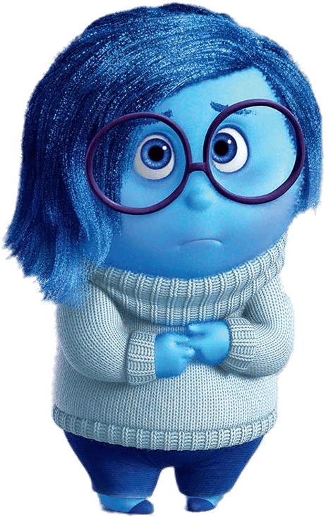 Sadness Hands Tight - Blue Character From Inside Out (800x800), Png Download