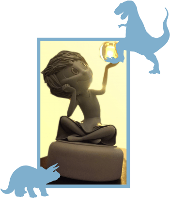 Inside Out Joy Maquette - Cat Gegen T-rex Mousepad (564x416), Png Download