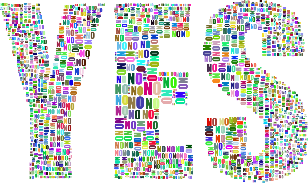 Yes And No Typography Prismatic (1000x593), Png Download