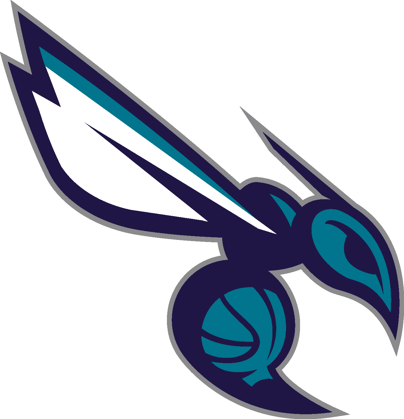 Old Logo / Charlotte Bobcats ** - Hornets Logo (1360x1411), Png Download