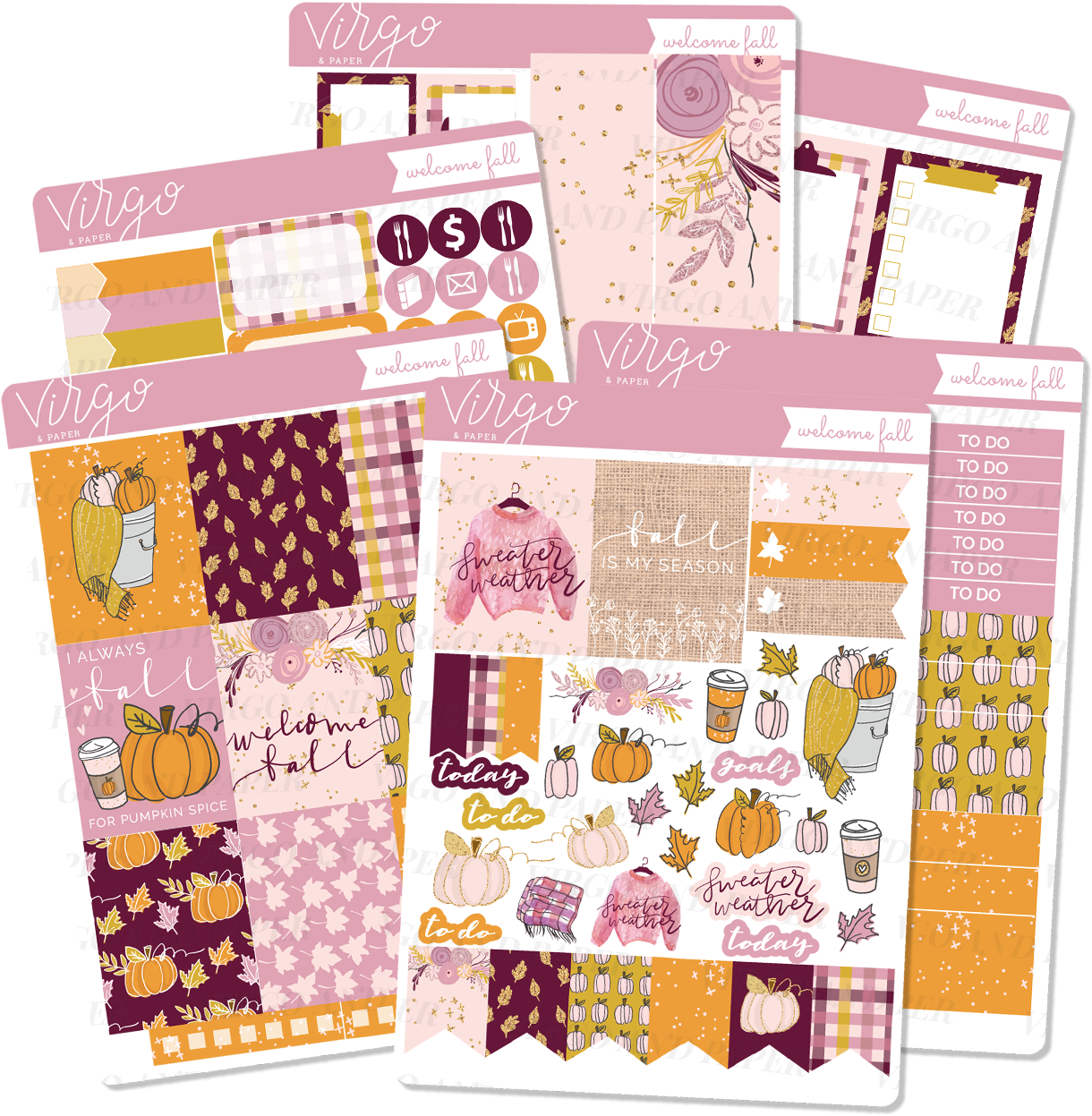 Welcome Fall Weekly Planner Sticker Kit - Sticker (500x500), Png Download