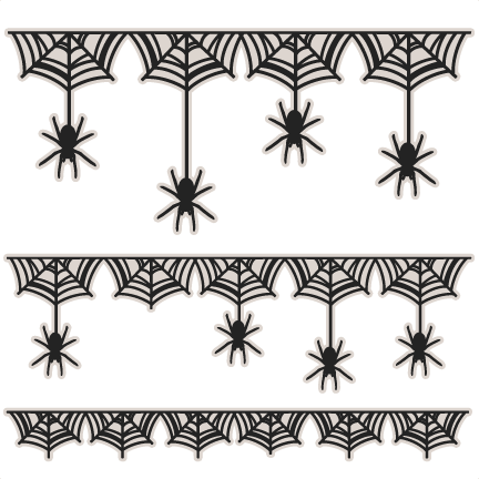 Spider Web Border Spiderweb Borders Svg Scrapbook Cut - Halloween Window Cling Svg (432x432), Png Download