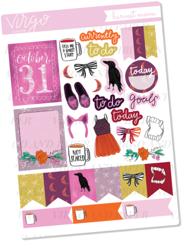 Harvest Moon Decorative Sticker Sheet - Sticker (500x500), Png Download