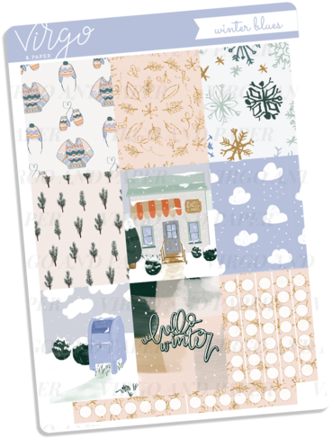Winter Blues Full Boxes Sticker Sheet - Seasonal Affective Disorder (500x500), Png Download