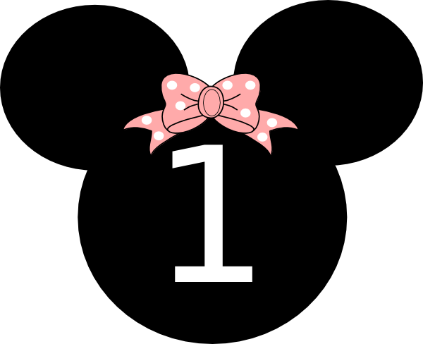Outline Of Mickey Mouse Head - Minnie Mouse Head 1st Birthday (600x488), Png Download