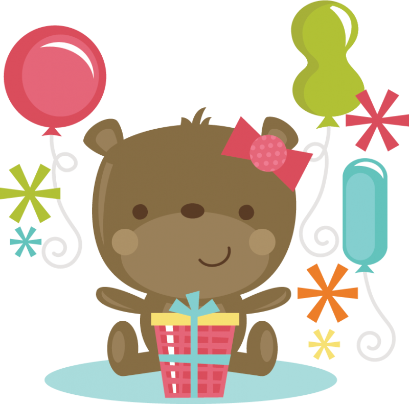 Birthday Bear Girl Svg Cut Files For Scrapbooking Birthday - Birthday (800x791), Png Download