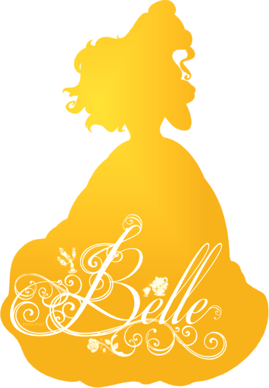 Disney Princess Belle Silhouette (555x800), Png Download