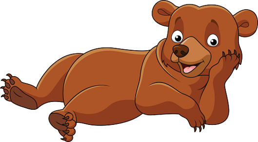 Clip Art Library Baby Bears Animal Pictures Laying - Cartoon Bear Laying Down (529x291), Png Download