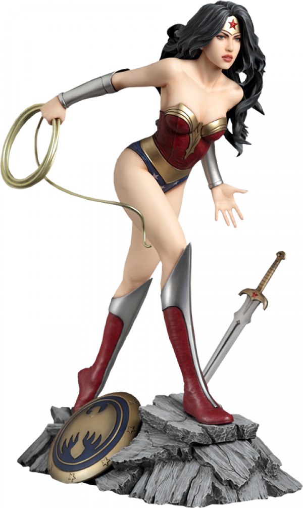Yamato Dc Comics Wonder Woman Statue Luis Royo - Wonder Woman Dc Comics Statue (600x1005), Png Download