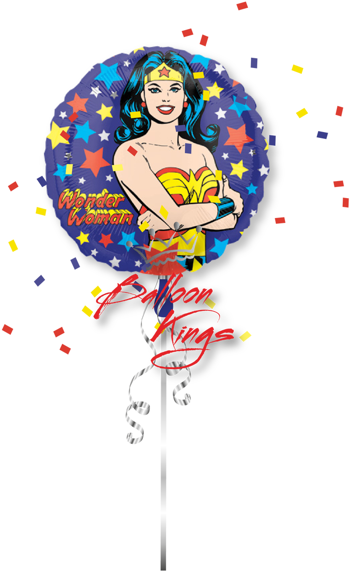 Wonder Woman - Wonder Woman Super Heroes Party Mylar Foil Balloon (1068x1280), Png Download
