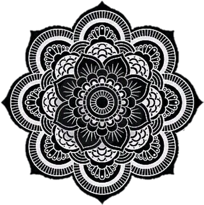 Mandala Png Tumblr - Mandala White On Black (500x491), Png Download
