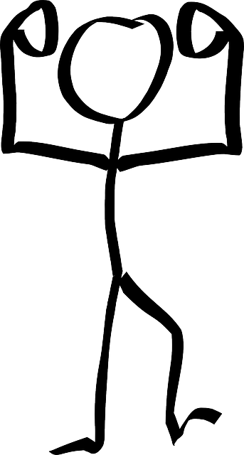 Winner Stickman, Stick Figure, Matchstick Man, Winner - Muscle Stick Figure (343x640), Png Download