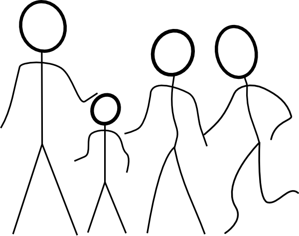 Stick Family Close Clip Art At Clker - Stick Man Family Png (600x473), Png Download