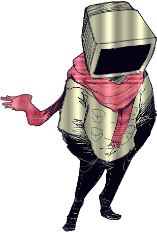 Resultado De Imagem Para Tv Head Tumblr Awesome Art, - Tv Head Anime Boy (318x461), Png Download